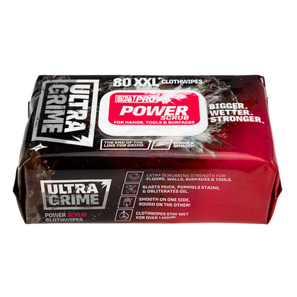 Ultragrime Pro Power Scrub XXL Wipes 80 Pack - TOK