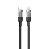 Porodo Braided Cable Transparent USB-C To Lightning Fast Charge & Data 1.2m/4ft