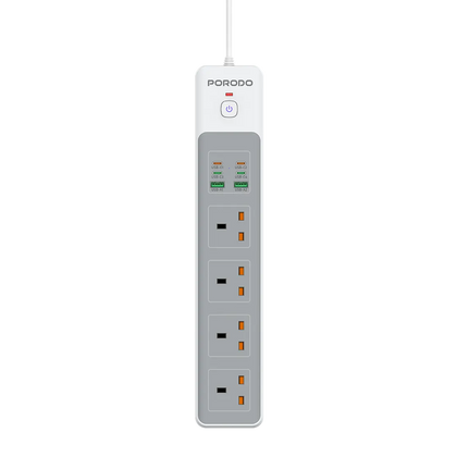 Porodo 4AC 65W 3000W Power Strip- White