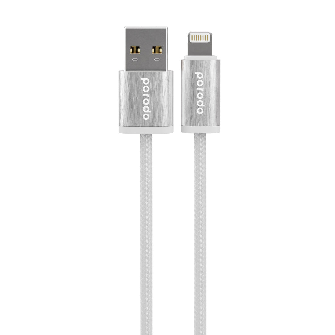 Porodo Woven 2.4A USB A to Lightning Cable 1.2M