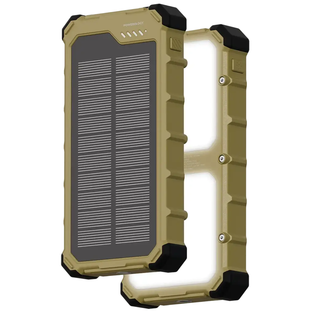 Powerology Solara Solar  10000mAh Power Bank - Khaki