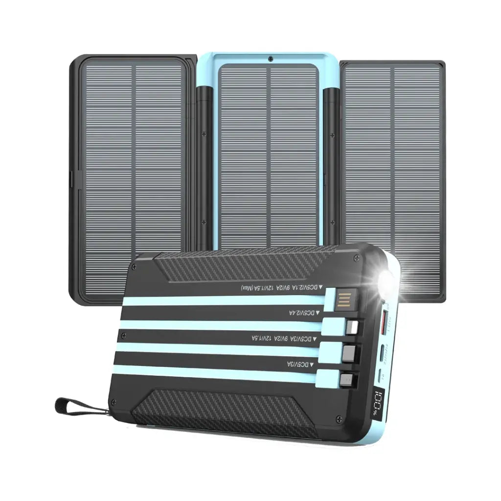 Powerology 16000mAh Solar Multi-Cable Power Bank