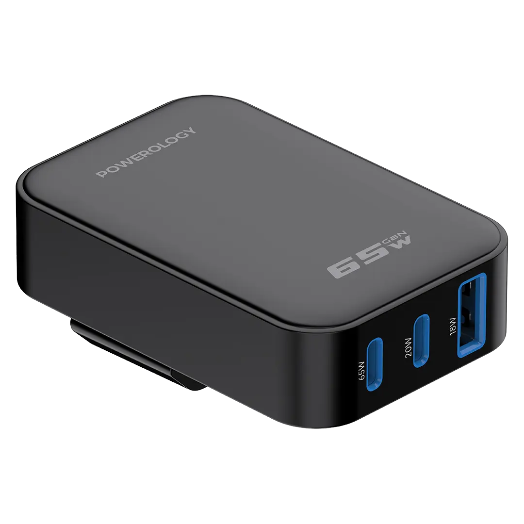 Powerology CRAB FOLDABLE EU GaN CHARGER-Black