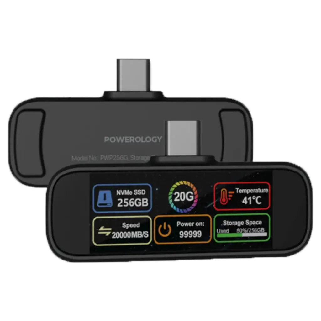 Powerology Vaultx 256 GB Mini Portable SSD Drive