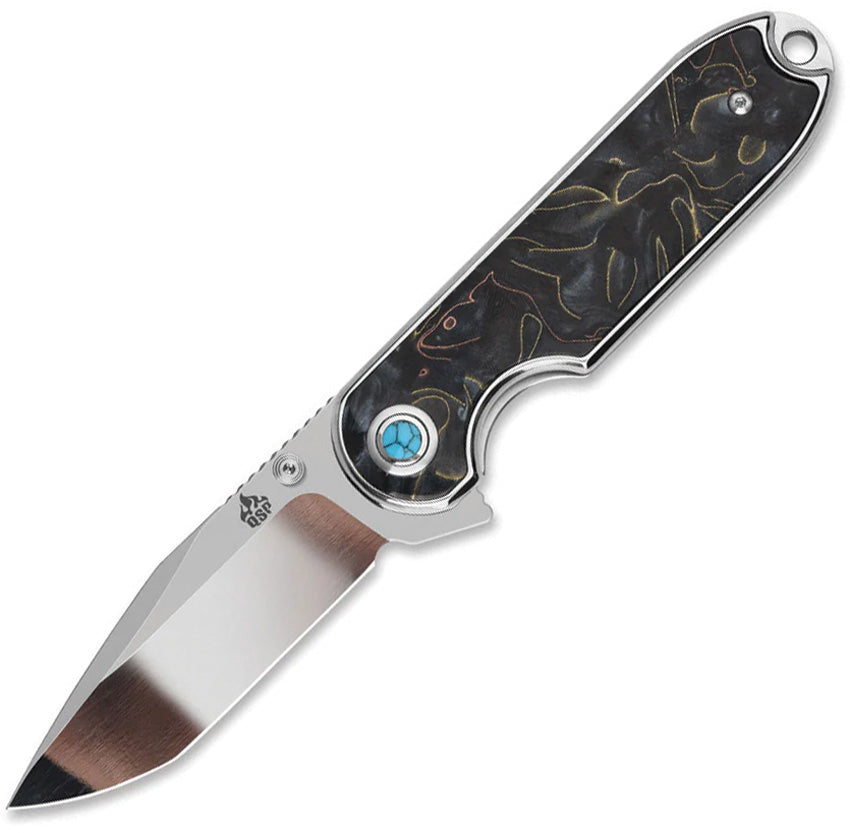 QSP Knife Nebula Linerlock Brass Copp