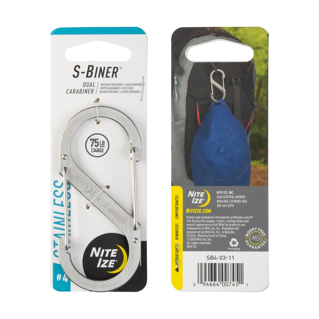 كارابينر ستانلس ستيل مزدوج من نيت آيز S-Biner® رقم 4
(ستانلس ستيل)