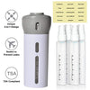 4-in-1 Smart Travel Bottles Set Includes 4 Empty Reusable Cosmetic Toiletry Containers