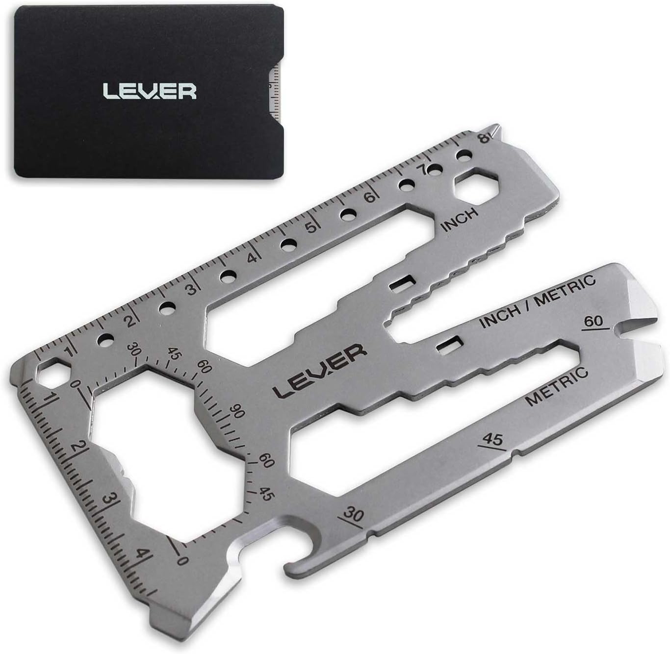 Lever Gear Toolcard Pro with Banknote Clip - 40 in 1 Credit Card Multitool Sleek, Minimalist Multi-Tool for Wallet Made of Stainless Steel - Pearl Blasting Silver Lever Gear Toolcard Pro with Banknote Clip - 40 in 1 Credit Card Multitool Sleek, Minimalist Multi-Tool for Wallet Made of Stainless Steel - Pearl Blasting Silver