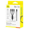 Baseus Silky One-for-Three Fast Charging Cable USB-C to M+L+C 100W 1.5m - Cosmic Black
