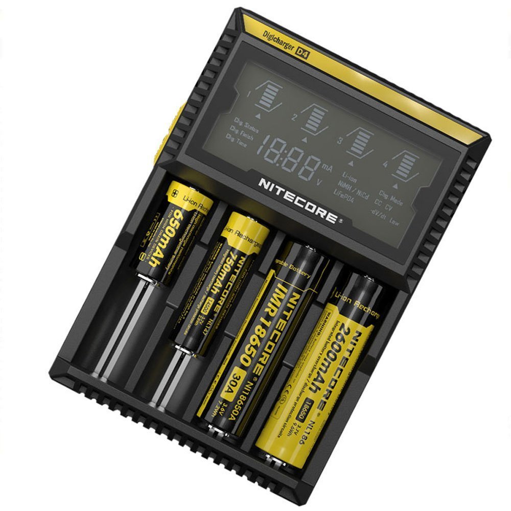 Nitecore - Digi Charger D4 Universal Smart Charger, Black Campnsea Nitecore - Digi Charger D4 Universal Smart Charger, Black Campnsea