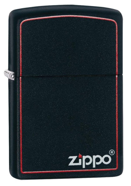 Zippo Lighter Black Matte W/Zippo Border