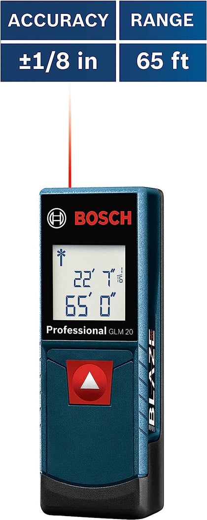 Bosch - GLM20 Blaze 65ft Laser Distance Measure With Real Time Measuring