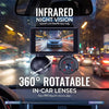Powerology Sentra Dash Camera with 3 Lenses and Rear Camera - Black
