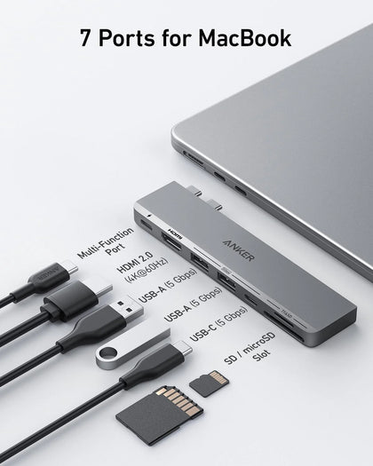 Anker 547 USB-C Hub (7-in-1, for MacBook) -Silver