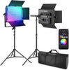 NEEWER 2 Pack PL60C RGB LED Panel Video Light Kit