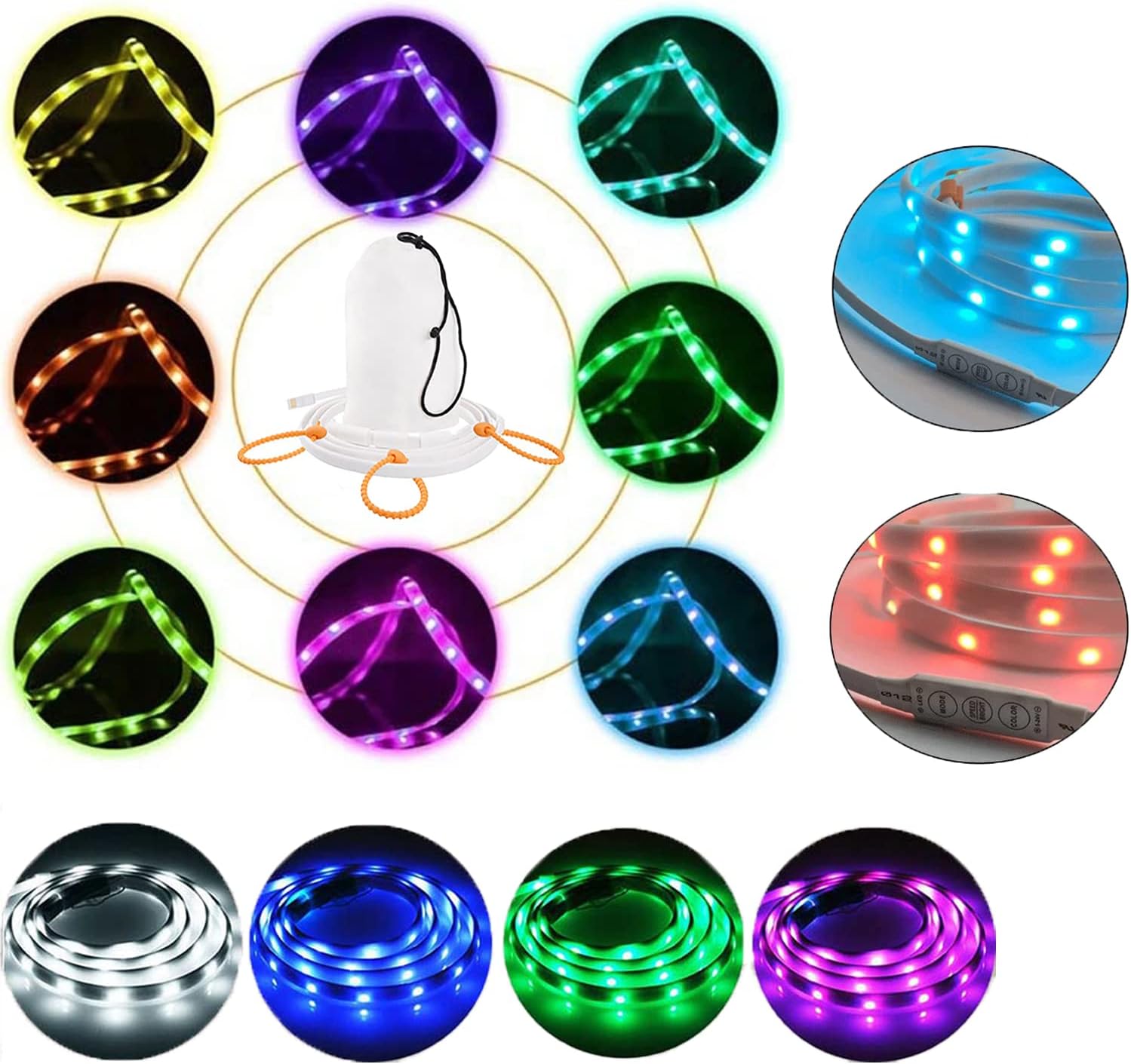 Rgb Mini Led Rope Mrm Portable Led Rope Lights RGB-Remote Control – Campnsea