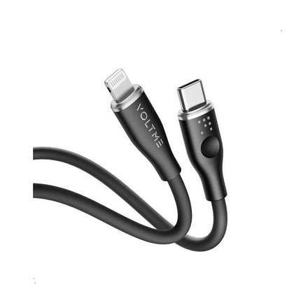 Voltme Powerlink Moss Liquid Silicon Cable Type C to Lightning 3A / 1.2M ZincAlloy Connector Black