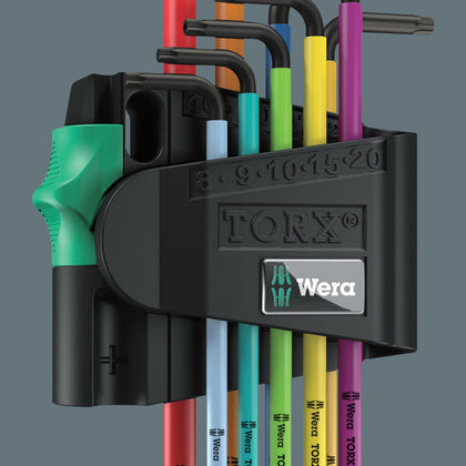 Wera 967/9 TX BO Multicolour 1 SB L-key set for tamper-proof TORX® screws, BlackLaser, 9 pieces - FBH