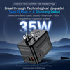 Travelest Universal Travel Adapter GaN 35W with 3 USB-C & 2 USB-A, AC 2500W with Resettable Fuse Works with 220+ Countries