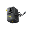 Baseus EnerCore CG11 6-in-1 Universal Travel Adapter with Retractable Cable 70W - Cosmic Black