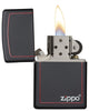 Zippo Lighter Black Matte W/Zippo Border