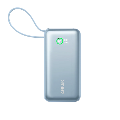 Anker Nano Power Bank (PowerCore 30W,Built-In USB-C Cable) -Blue