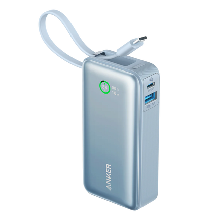 Anker Nano Power Bank (PowerCore 30W,Built-In USB-C Cable) -Blue