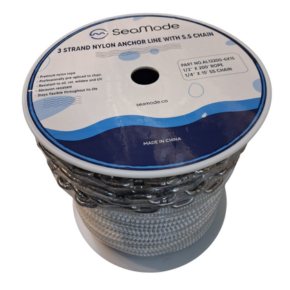 Anchor Line 200' with 6 mm Chain 15'
