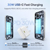 Baseus Palm Fast Charger 1C 30W - Moon White (with Baseus Cable USB-C to USB-C 60W)