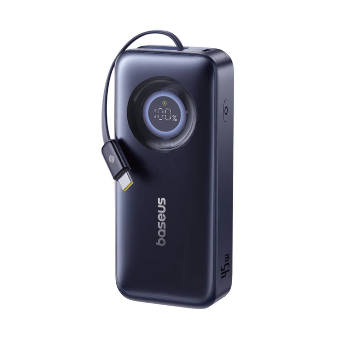 Baseus EnerCore CR11 Power Bank with Retractable Cable 10000mAh 45W - Cosmic Black