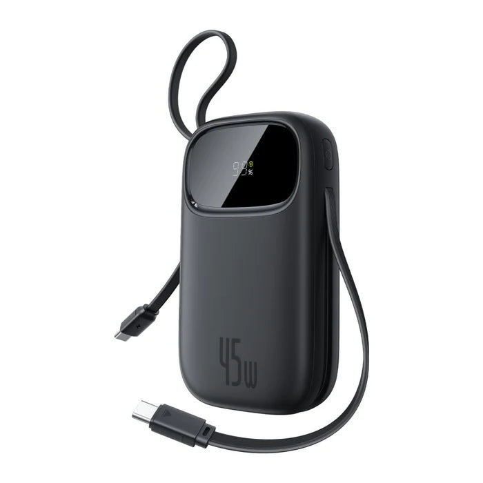 بنك طاقة بيوس إينرفيل FC31 Qpow3 مع عرض رقمي 2 مع كابلات USB-C مدمجة 20000 مللي أمبير ساعة 45 واط - أسود كونيكسيك