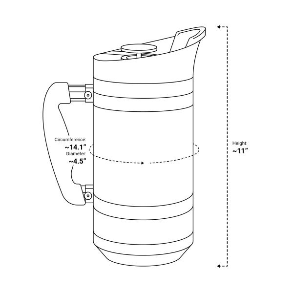 French Press with Bru-Stop Large 48oz Brush Steel