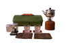 Camping Family - Complete Tea Set Box for outdoor Green