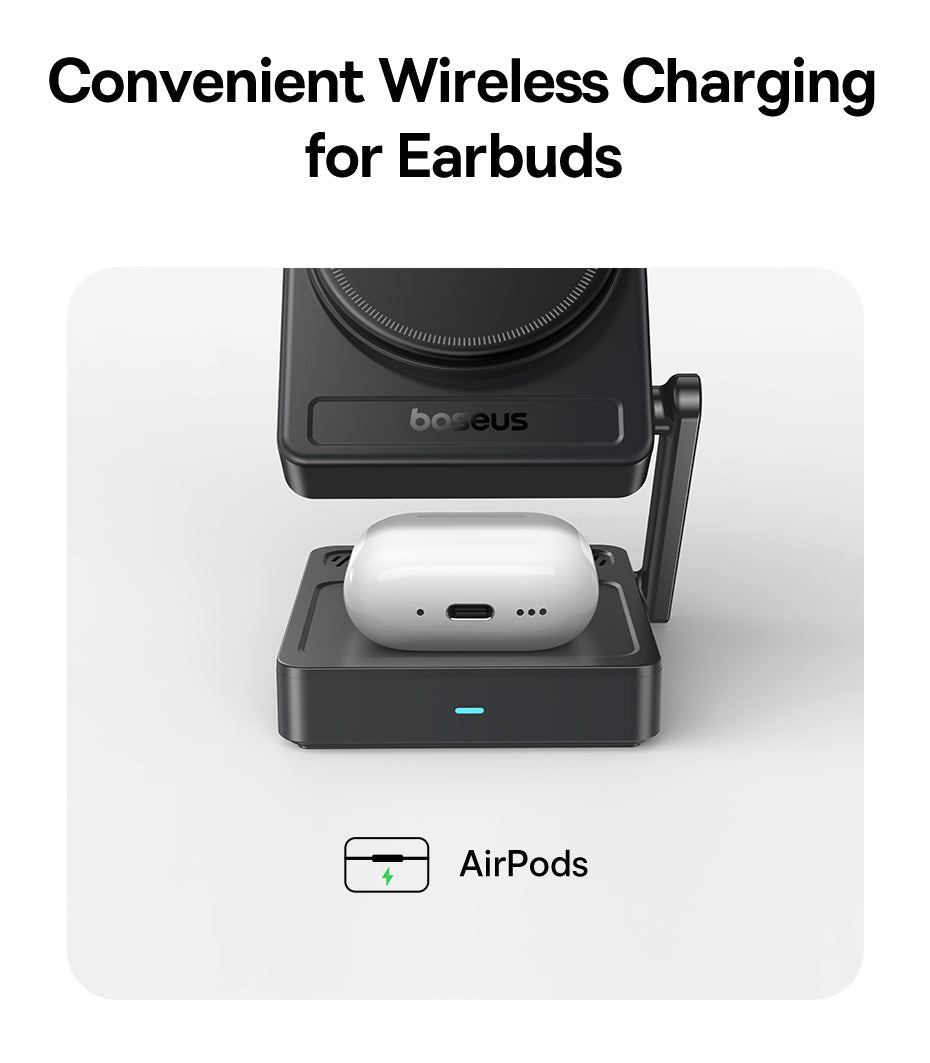 Baseus PicoGo AF21 Portable 3-in-1 Qi2.2 Wireless Charger 35W - Cosmic Black