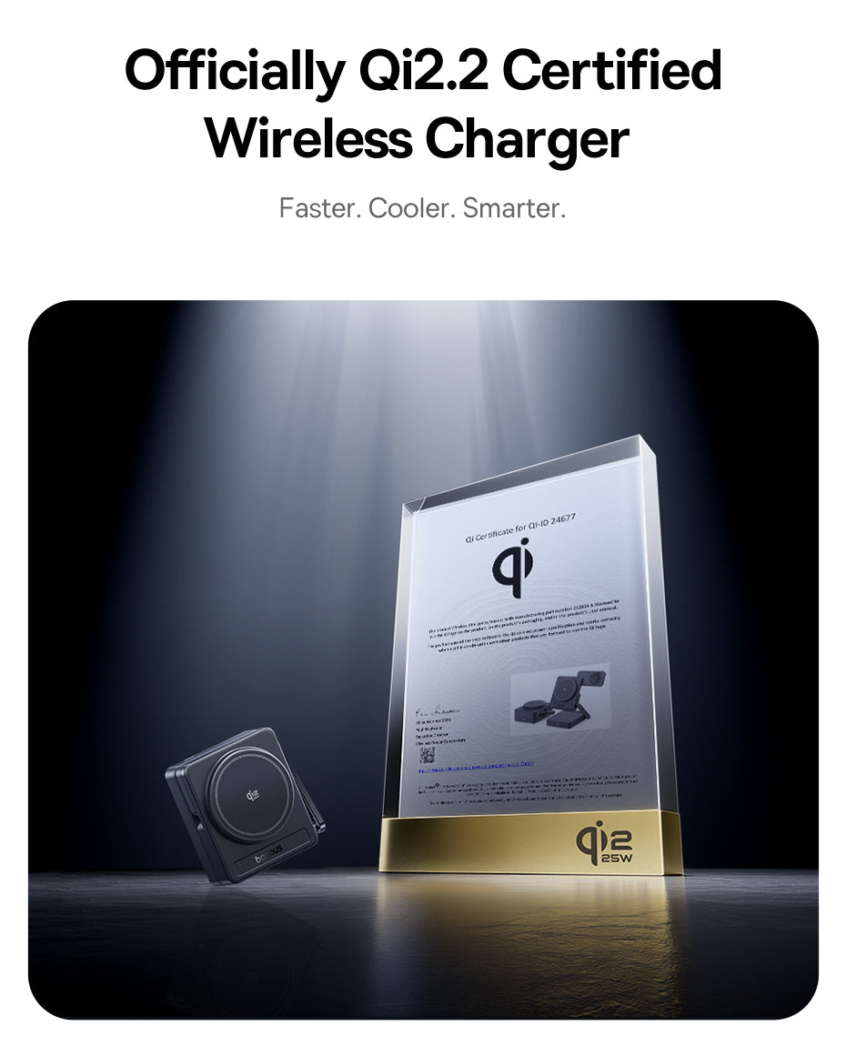 Baseus PicoGo AF21 Portable 3-in-1 Qi2.2 Wireless Charger 35W - Cosmic Black
