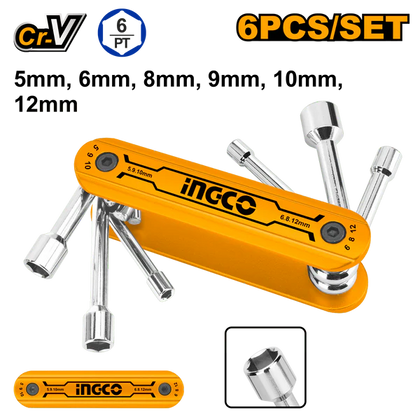 Ingco HFND0601 6pcs Folding Nut Driver Set