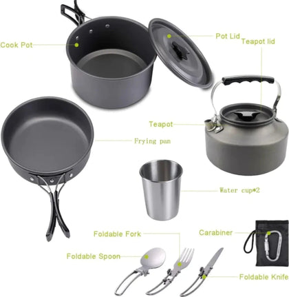 Zero North Camping Cookware Set ( 9 Pieces)