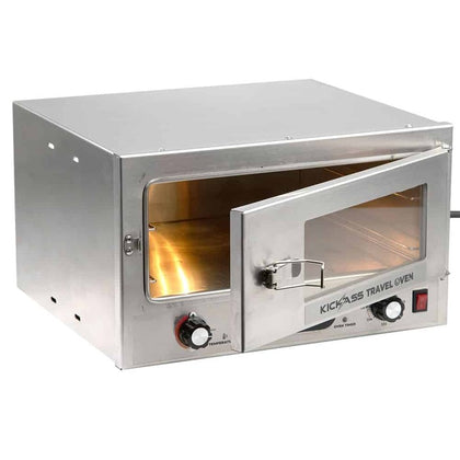 Kickass - 12V 130W Portable Travel Oven Small - Glass Door and Thermometer