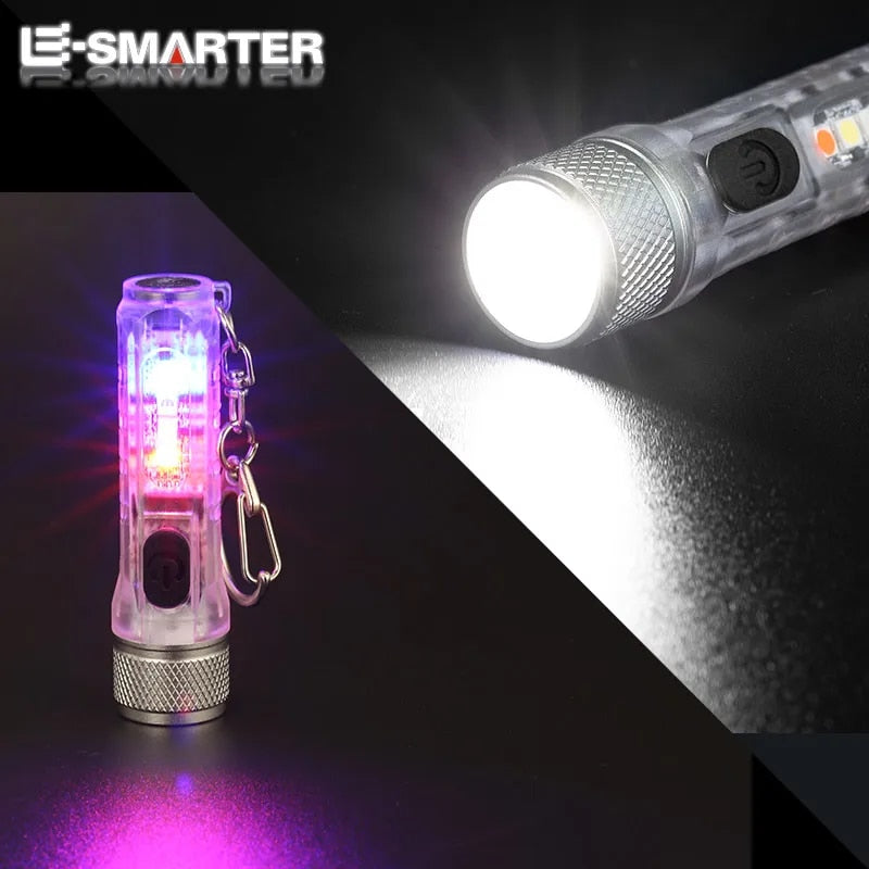 Mini LED Keychain Light Portable Luminous Small EDC Flashlight Outdoor ...