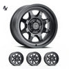 SILVERADO/SUBURBAN/SIERRA 1500 (17×8.5) 4x NUEVO SATIN BLACK 6×5.5 (0 OFFSET)