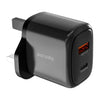 Porodo Dual Output Quick Charger USB-C PD and USB-A QC