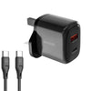 Porodo Dual Output Quick Charger USB-C PD and USB-A QC