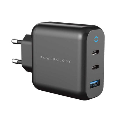 Powerology - Triple Output GaN Charger with Quick USB-A PD Charge