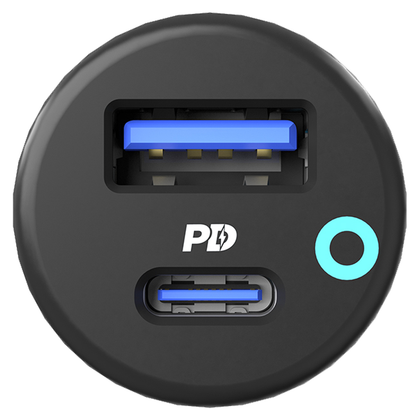 Powerology - Dual Port LED Car Charger PD 20W+QC 18W