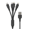Porodo - 4in1 USB Cable Lightning /Type-C/Micro Durable Fast Charge and Data Cable (1.2m/4ft)