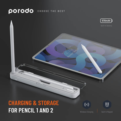 Porodo Wireless Charging & Storage For Pencil 1&2 Case