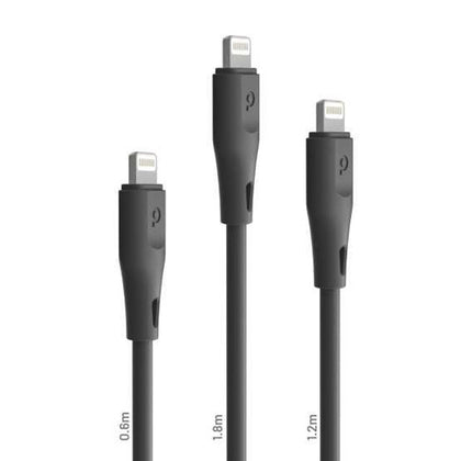 Porodo USB Cable Lightning Connector Combo Durable Fast Charge and Data Cable (0.6m+1.2m+1.8m)
