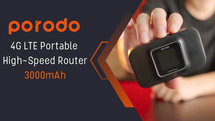 Porodo 4G LTE/3G Portable High-Speed Router Connect Up To 10 Users