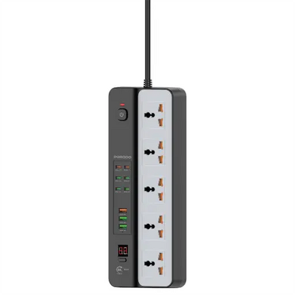 Porodo 3000W | 5AC Universal Power Strip with 9 USB Ports (6C + 3A)