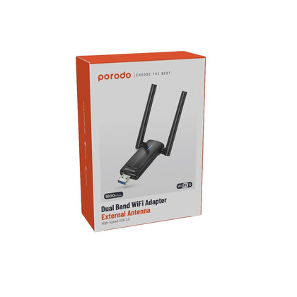 Porodo Dual Band WiFi Adapter External Antenna High-Speed USB 3.0